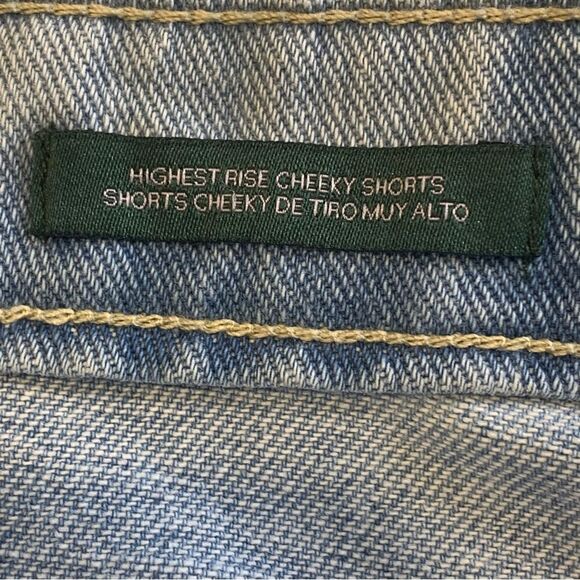 Wild Fable Highest Rise Cheeky Shorts Size 16 Light Denim Wash - Picture 8 of 10